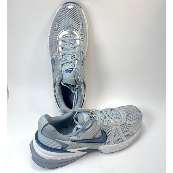 Nike V2K Run Sneakers Silver/Blue Men Running Sneakers Size 12.5 - Picture 6 of 10